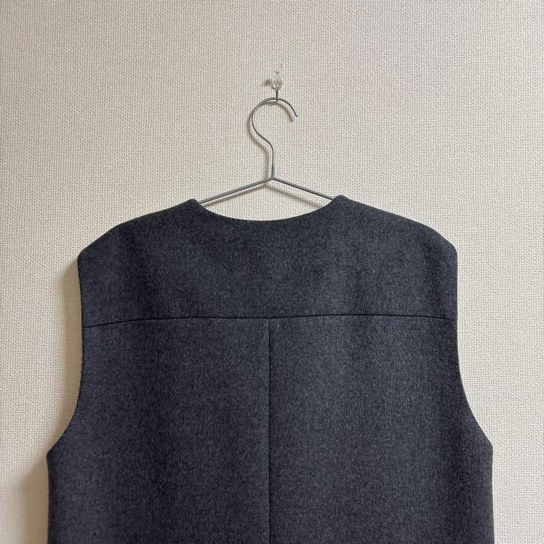 セオリーリュクス　美品　ノースリーブロングワンピース グレー　ウール　38号