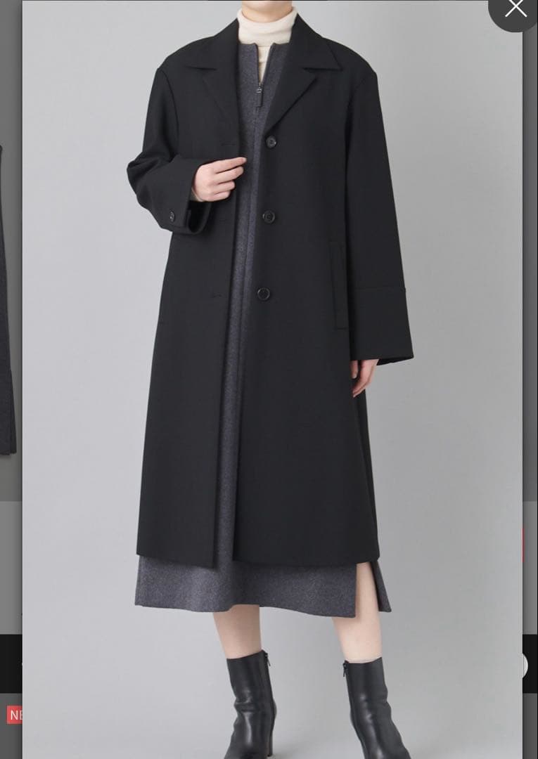 セオリーリュクス　美品　ノースリーブロングワンピース グレー　ウール　38号