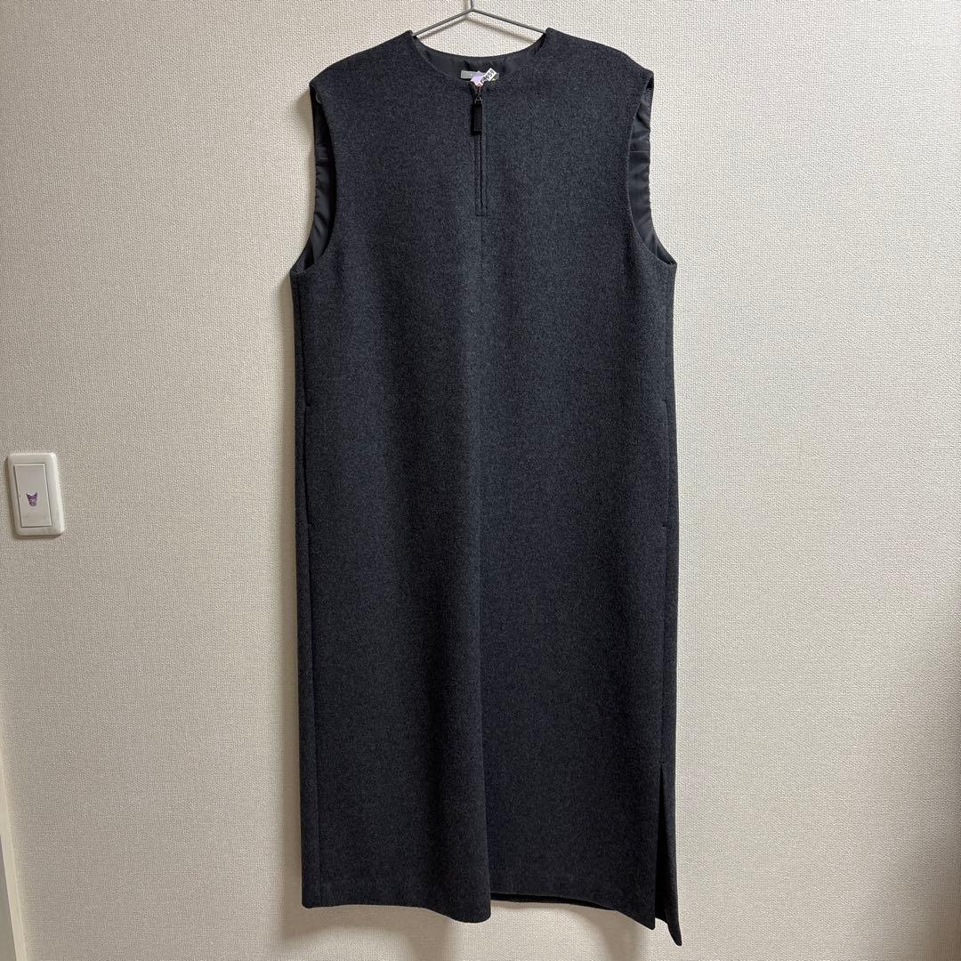 セオリーリュクス　美品　ノースリーブロングワンピース グレー　ウール　38号