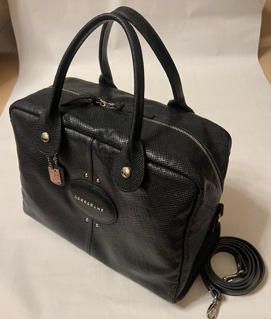 LONGCHAMP クアドリ 2way ボストンバッグ ビジネスバッグ ブラック