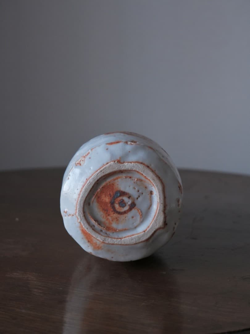 平安桐鳳　仁清　糸巻蓋置と仙山窯　安藤日出武　無形重要文化財　志野花生Q1420