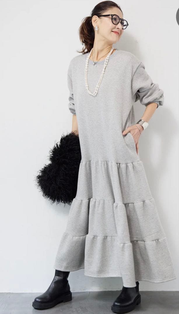 新品未使用！PLUS.OTO.HA ティアードワンピース