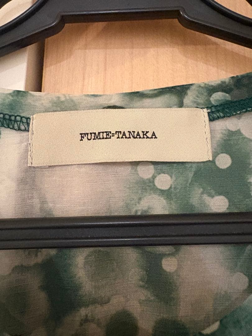 新品・fumie tanaka sheer print long tee シアー