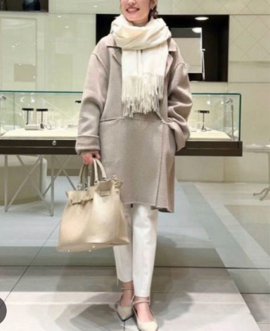 NOBLE - Super160s リバーミドルコート　ネイビ-