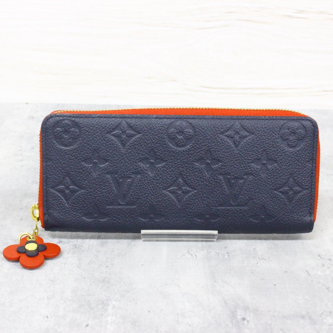 ◇ルイヴィトン ポルトフォイユ クレマンス フラワーチャーム ネイビー×レッド