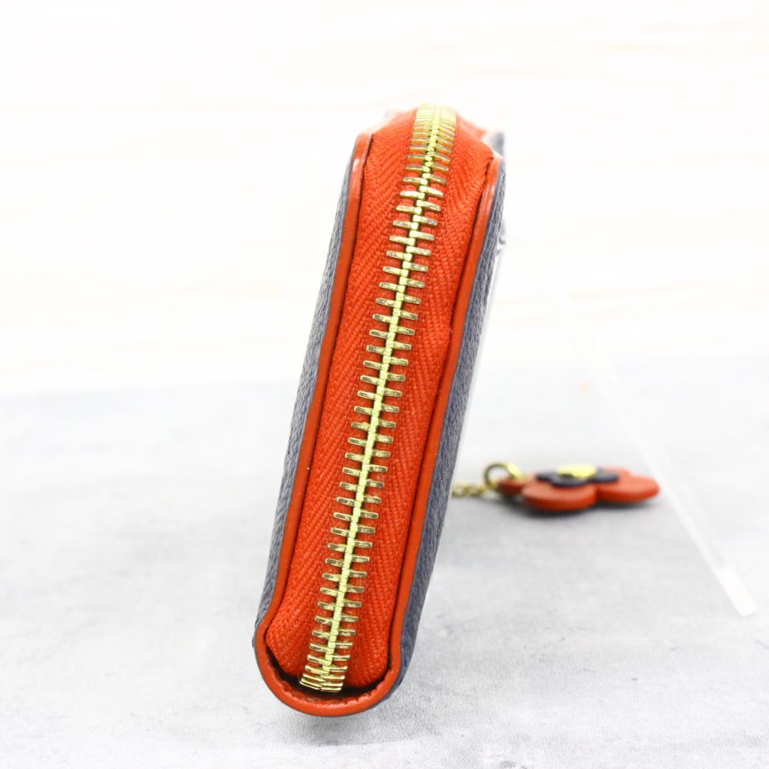 ◇ルイヴィトン ポルトフォイユ クレマンス フラワーチャーム ネイビー×レッド