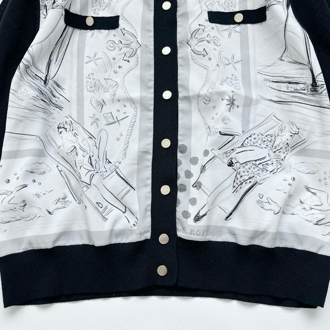 美品✧ロペ YUKO SAEKI 2025スカーフ柄プリントカーディガンブラウス