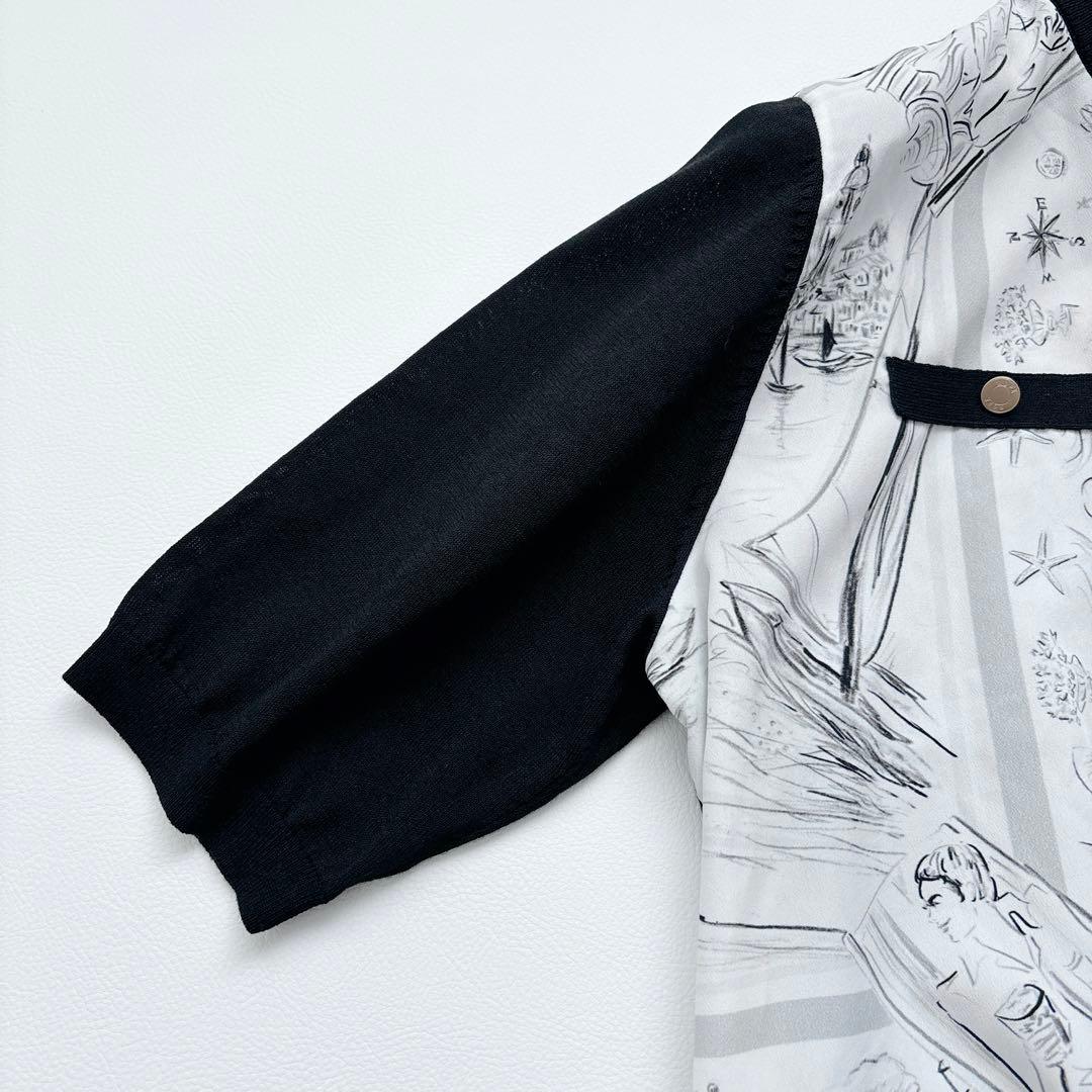 美品✧ロペ YUKO SAEKI 2025スカーフ柄プリントカーディガンブラウス