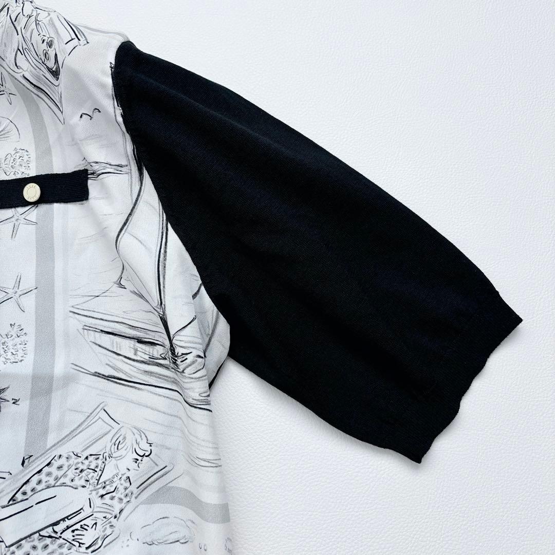 美品✧ロペ YUKO SAEKI 2025スカーフ柄プリントカーディガンブラウス