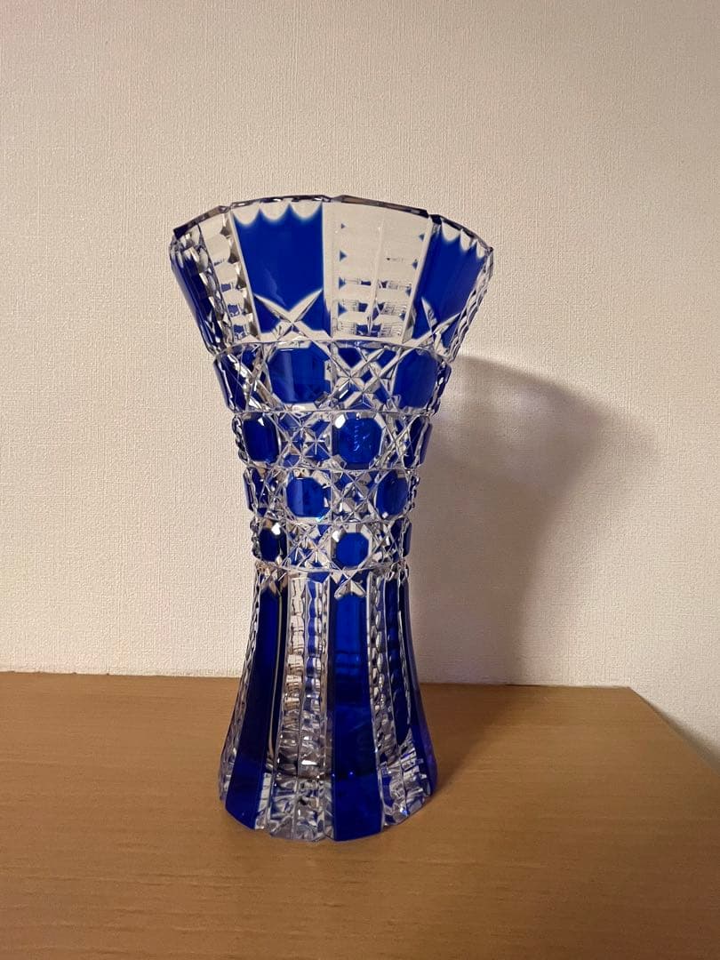 BOHEMIA ボヘミア カイザー ハンドカット 切子 花瓶 フラワーベース