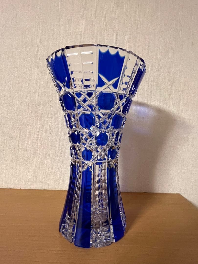 BOHEMIA ボヘミア カイザー ハンドカット 切子 花瓶 フラワーベース