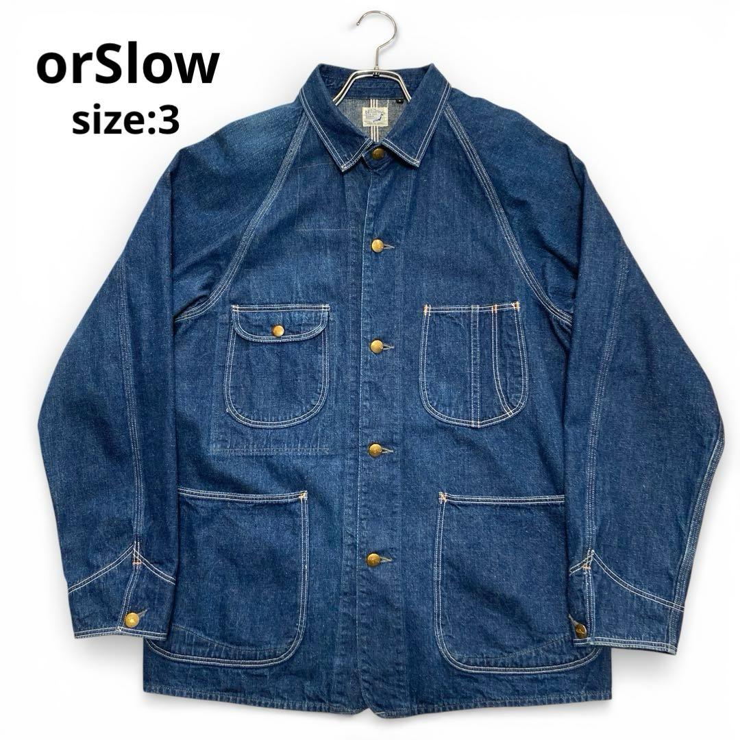 【極美品】orSlow オアスロウ 50s デニムカバーオール 濃紺 3