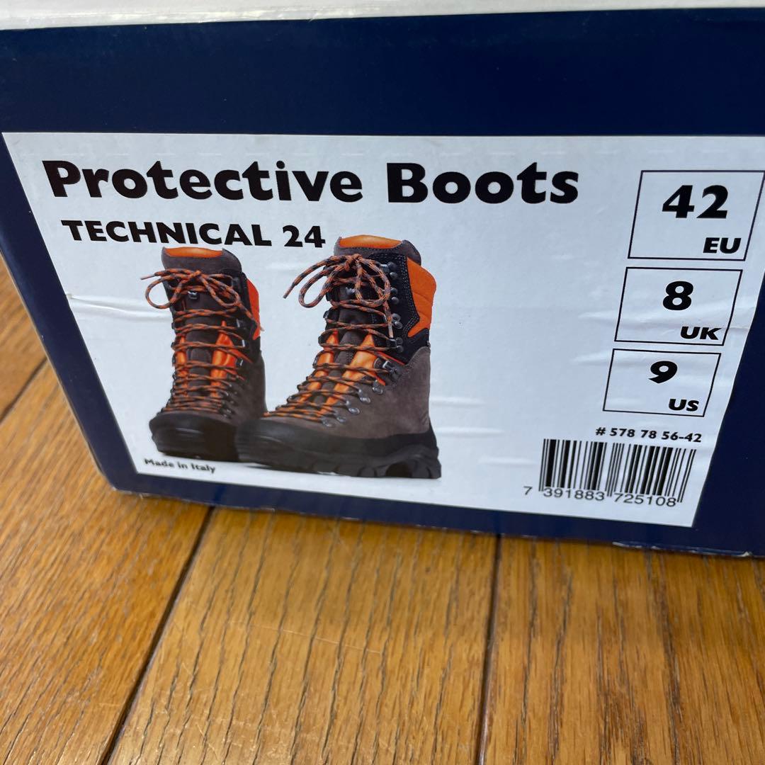 新品ハスクバーナ安全靴 グレー/オレンジ