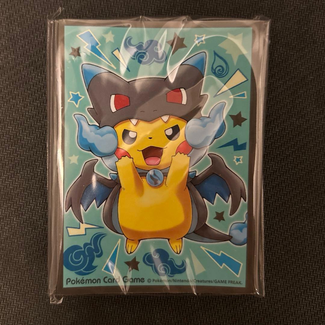 メガリザードンXのポンチョを着たピカチュウ　スリーブ デッキシールド 62枚