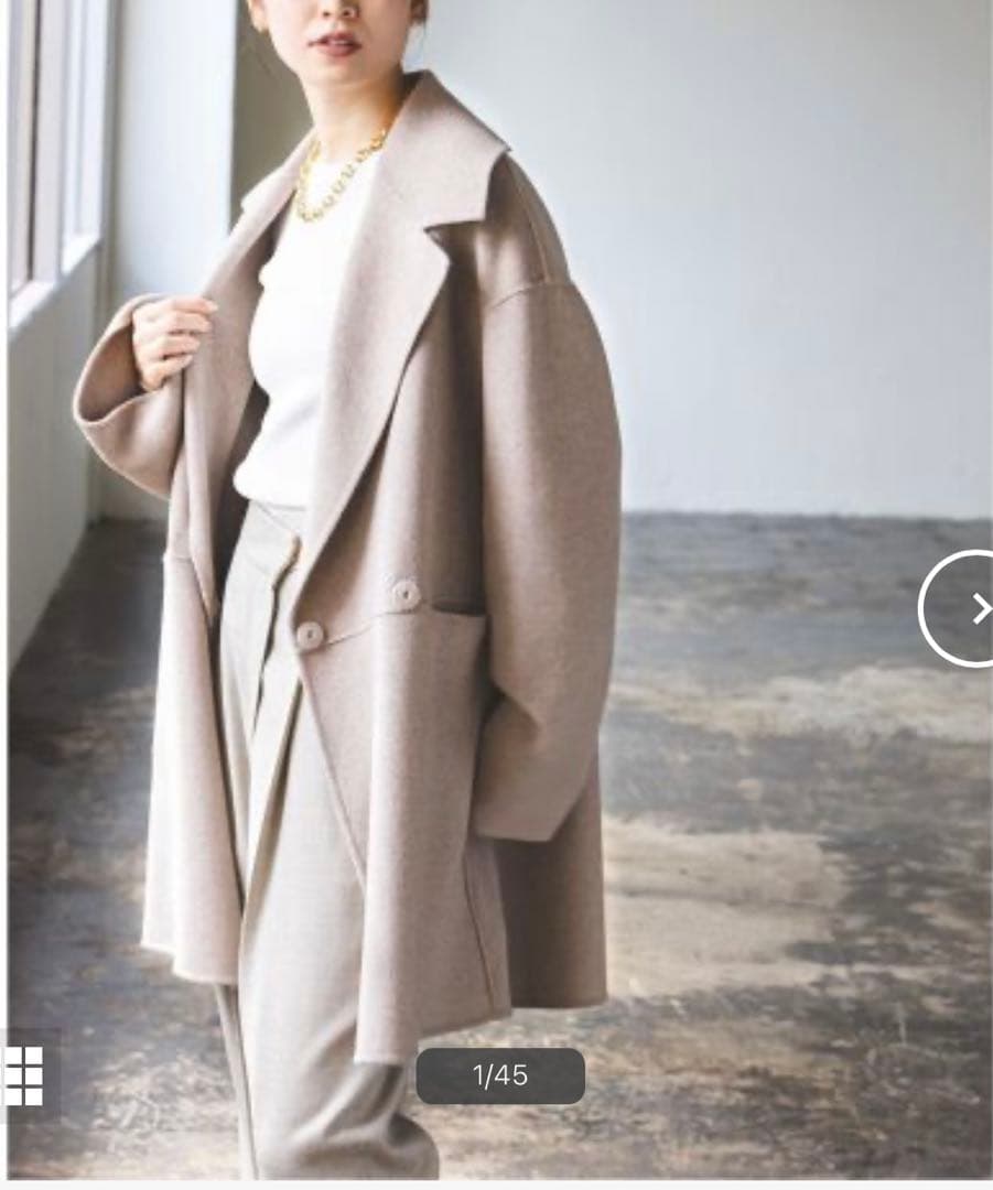 タグ付き未着用 NOBLE ノーブル Super 160s リバーミドルコート