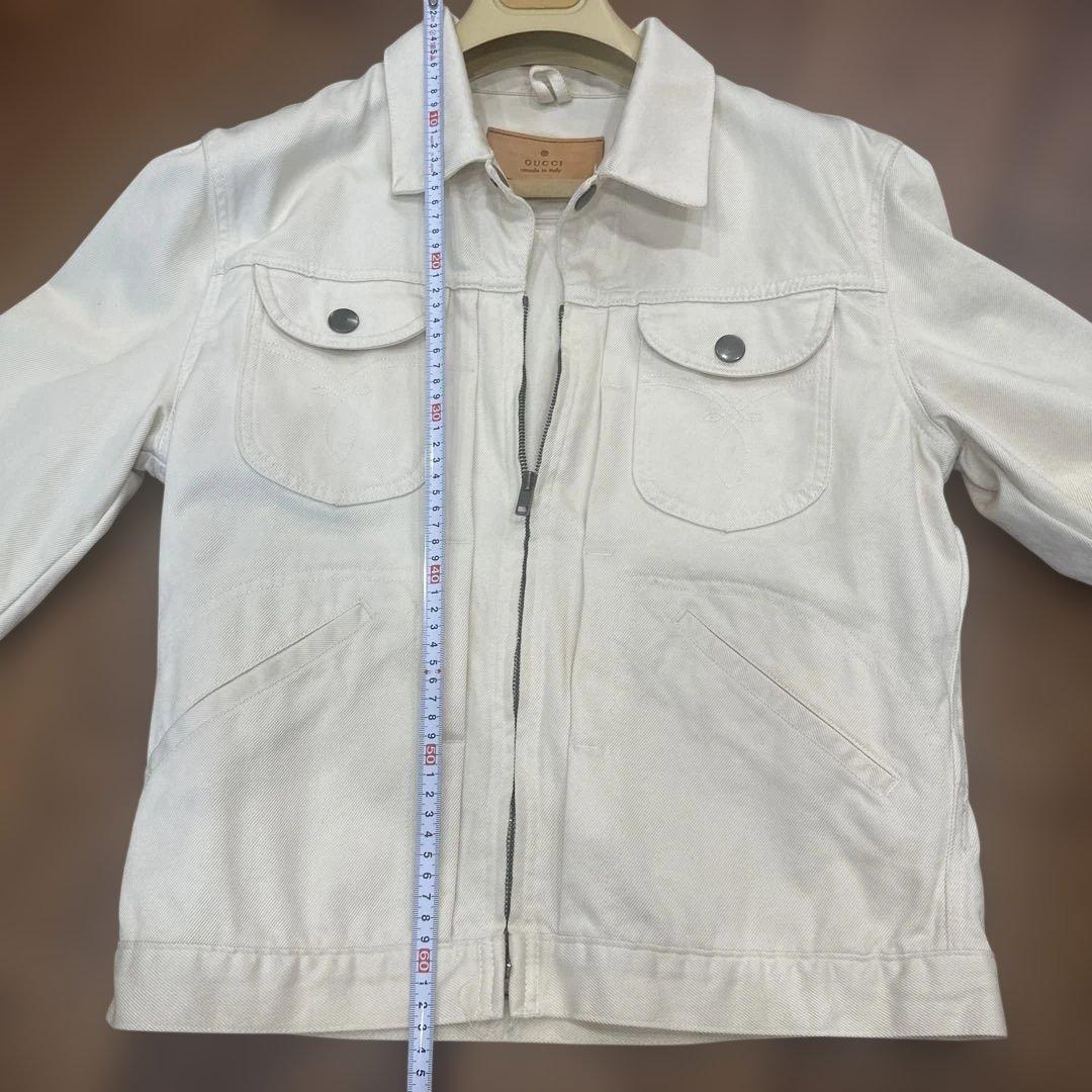 GUCCI ホワイト クロップドデニムジャケット
