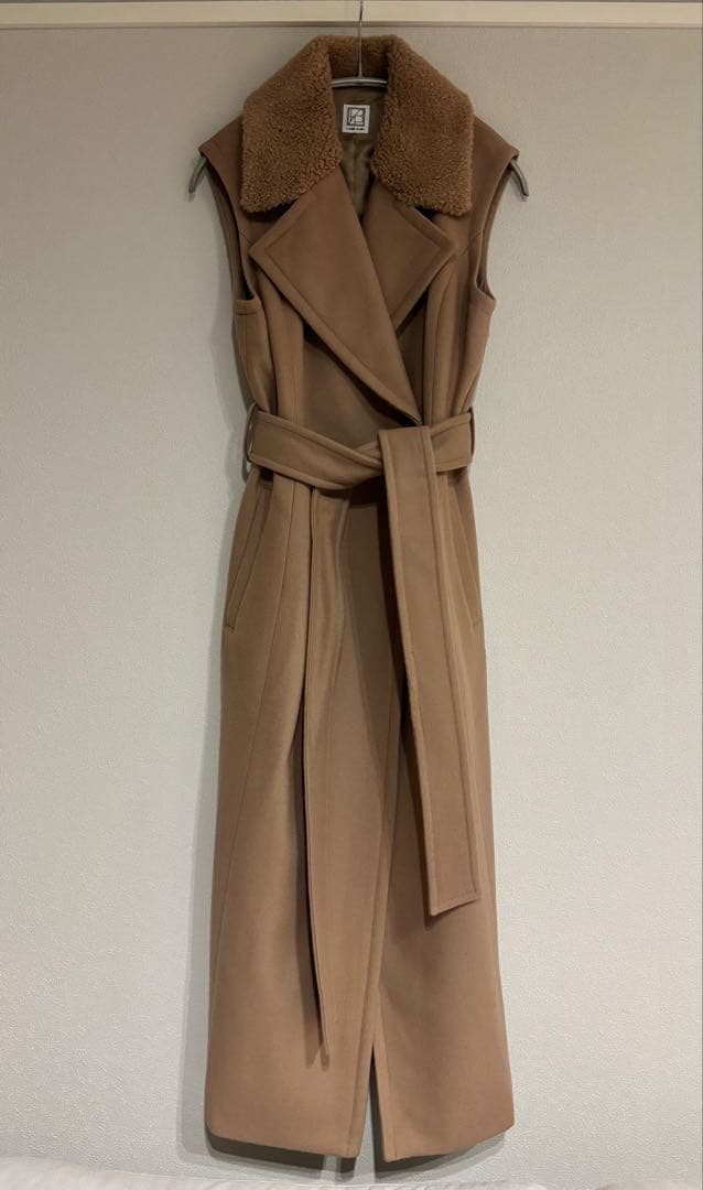 【新品】　laube blanc Belted Wool long gilet