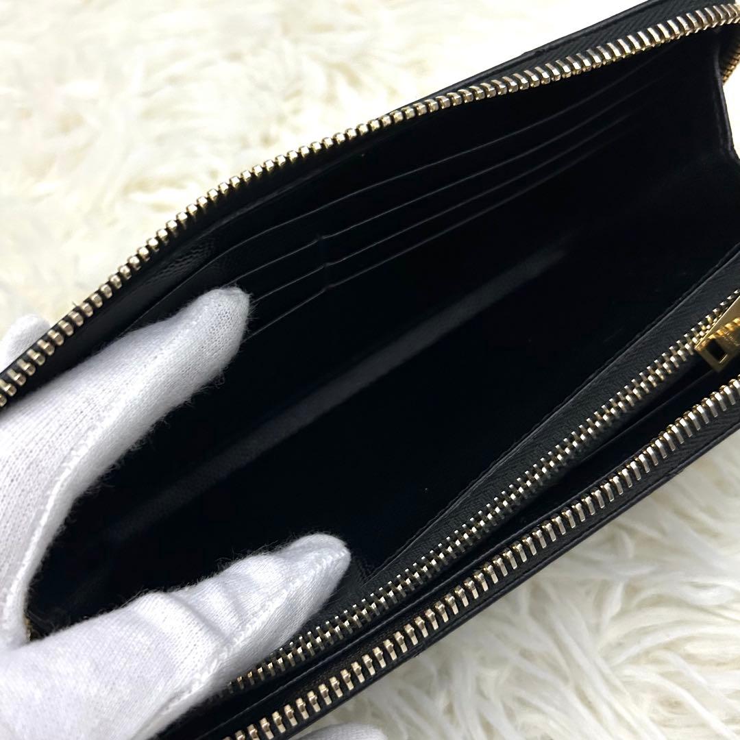 ［美品］SAINT LAURENT ラウンドファスナー カサンドラ 長財布