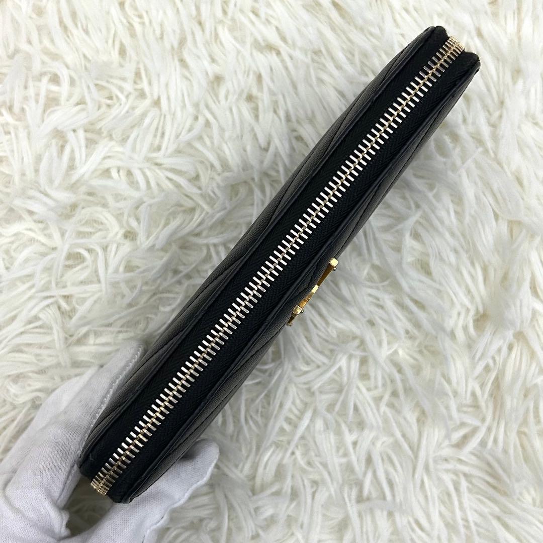 ［美品］SAINT LAURENT ラウンドファスナー カサンドラ 長財布