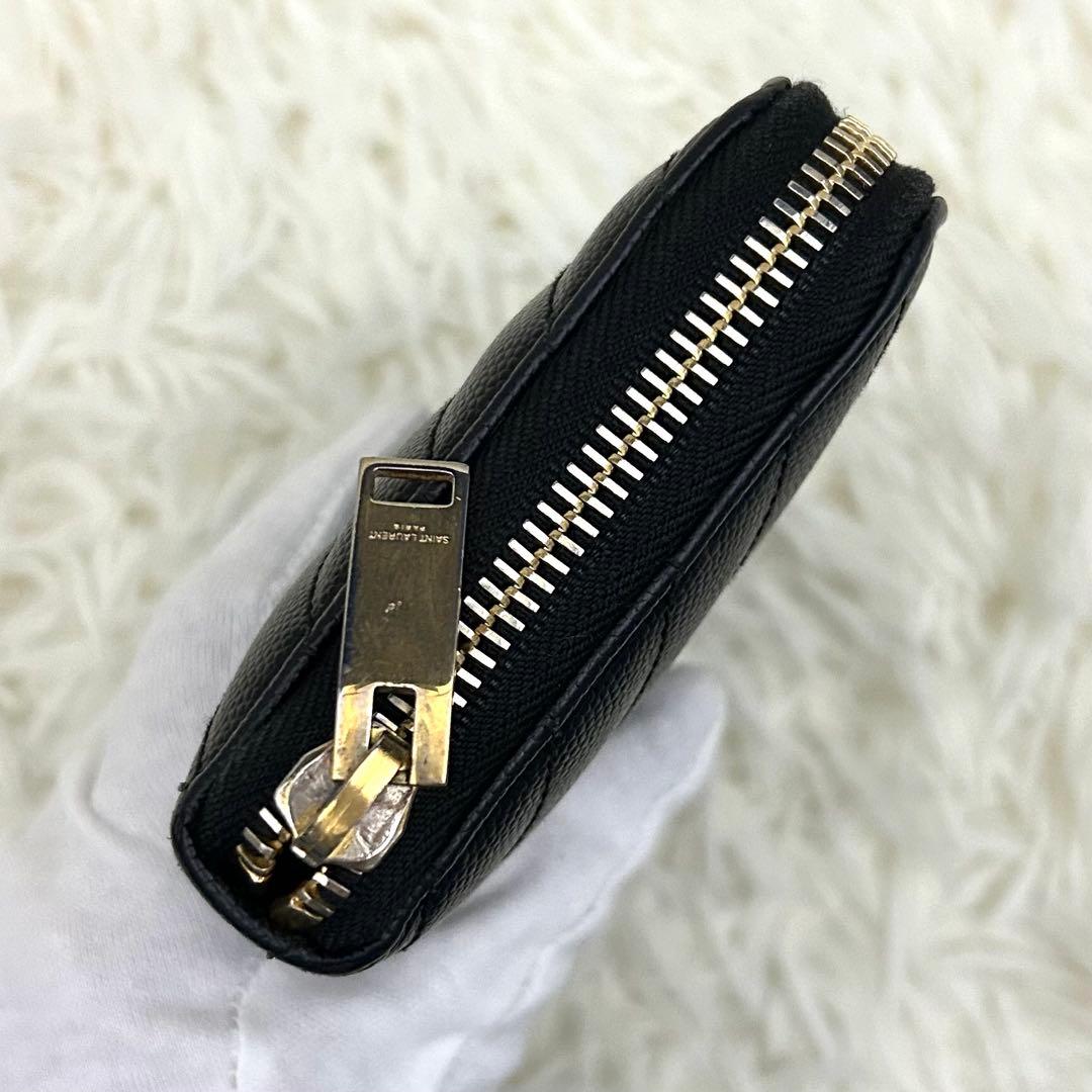 ［美品］SAINT LAURENT ラウンドファスナー カサンドラ 長財布