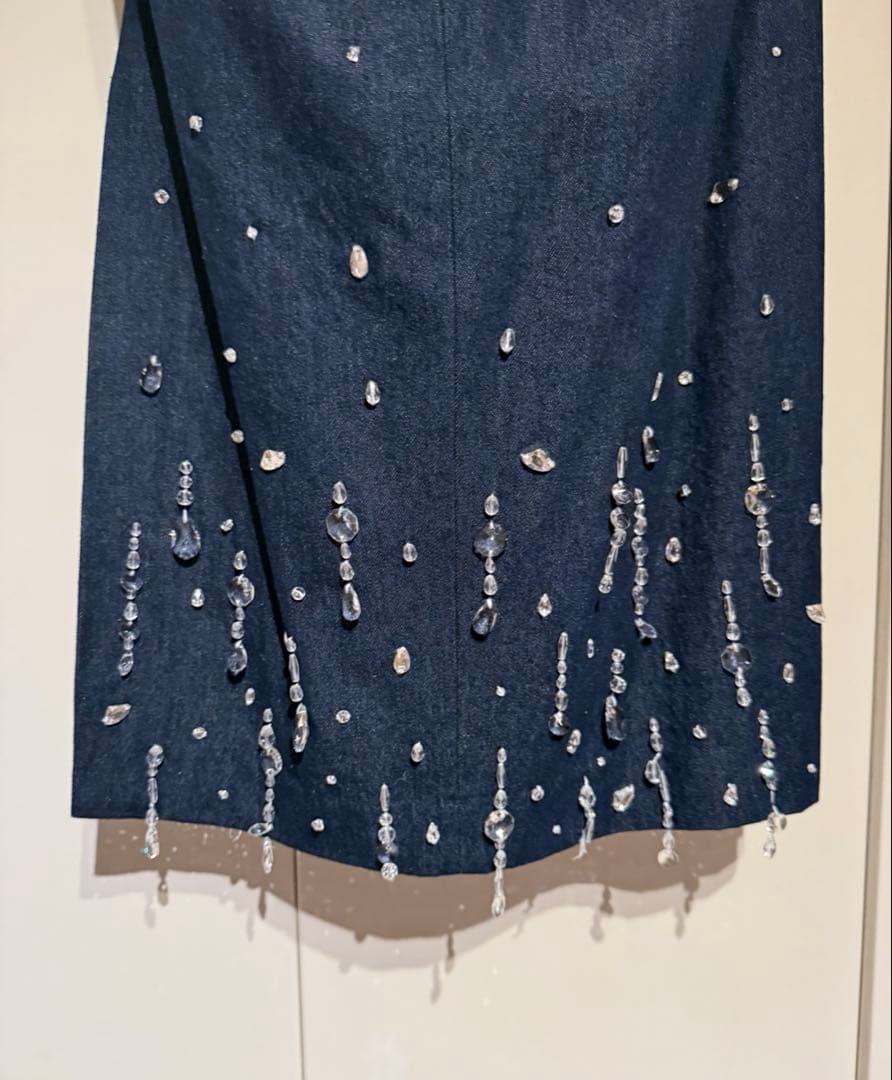 Lily Brownクリアビジュー デニム ビスチェ/ロングスカート サイズF