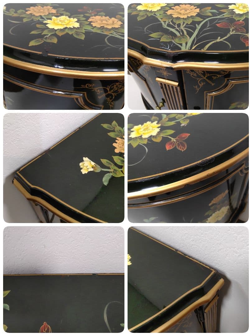 シノワズリ様式 ハンドペイント コンソール キャビネット 飾り棚 サイドボード