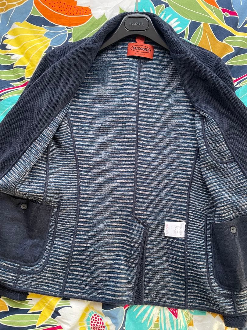 使用回数少表参道直営店購入イタリア製MISSONI ニットジャケットネイビー