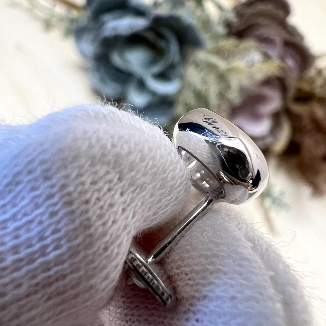 現行品 ショパール ハッピーダイヤモンド ピアス 片耳 18KWG 0.05ct