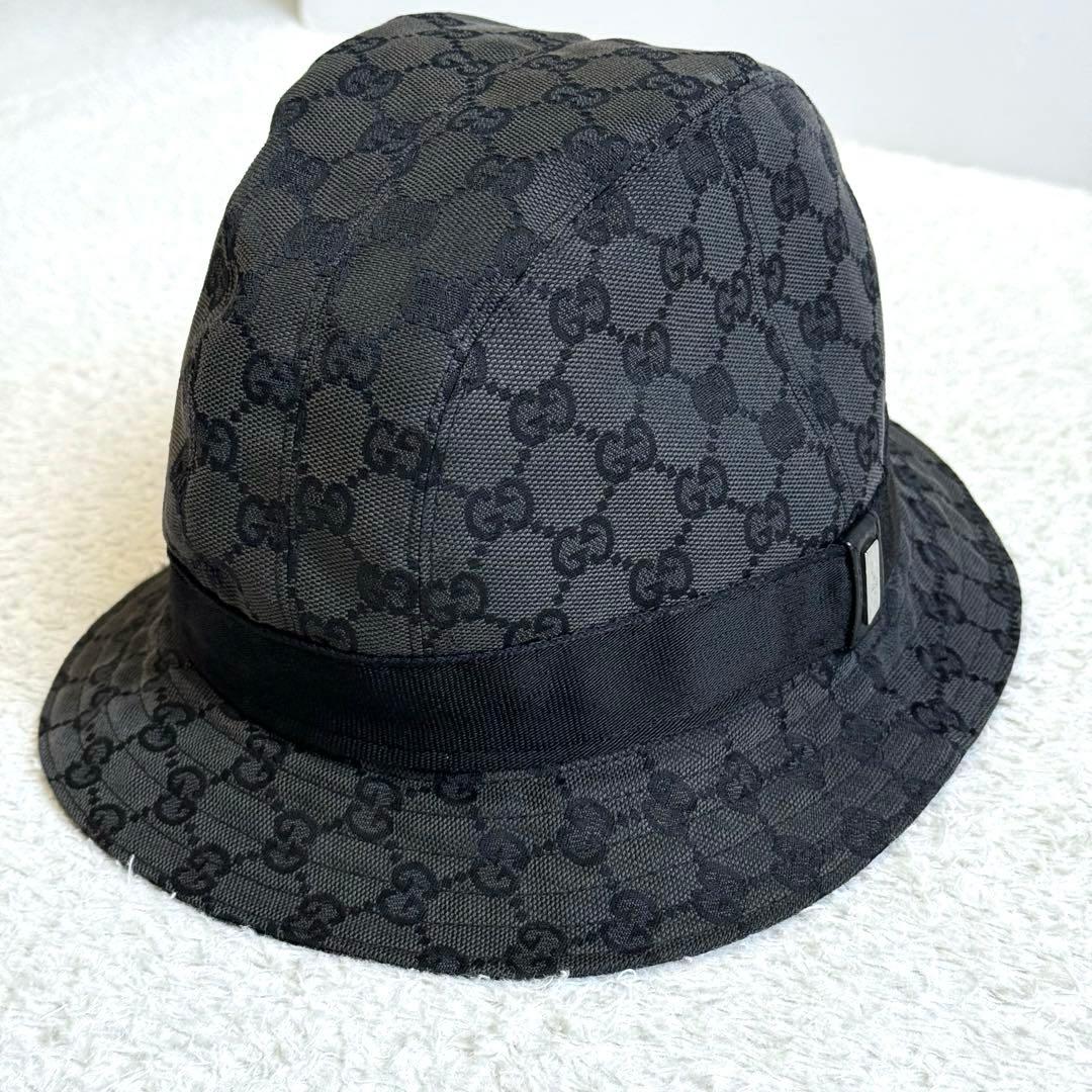 GUCCI グッチ バケットハット GGキャンバス XLサイズ ブラック