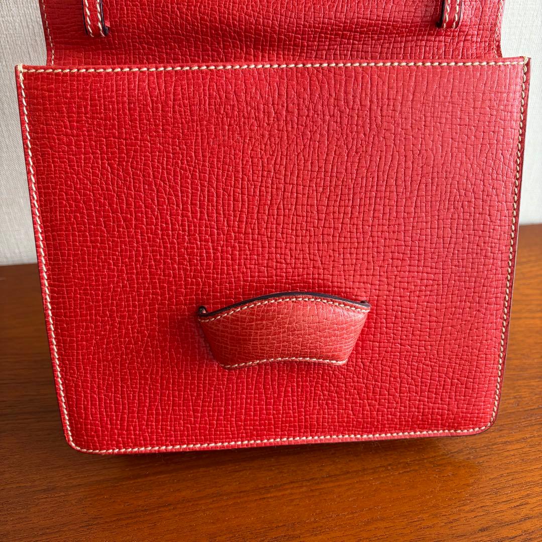 (*)様 LOEWE バルセロナ レッド スクエアハンドバッグ