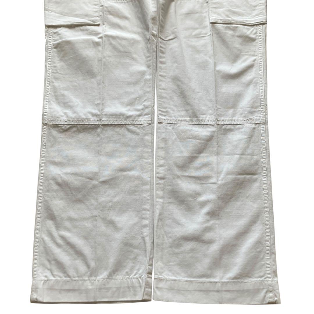 美品00s Ralph Lauren ダブルニー ホワイトミリタリーカーゴパンツ
