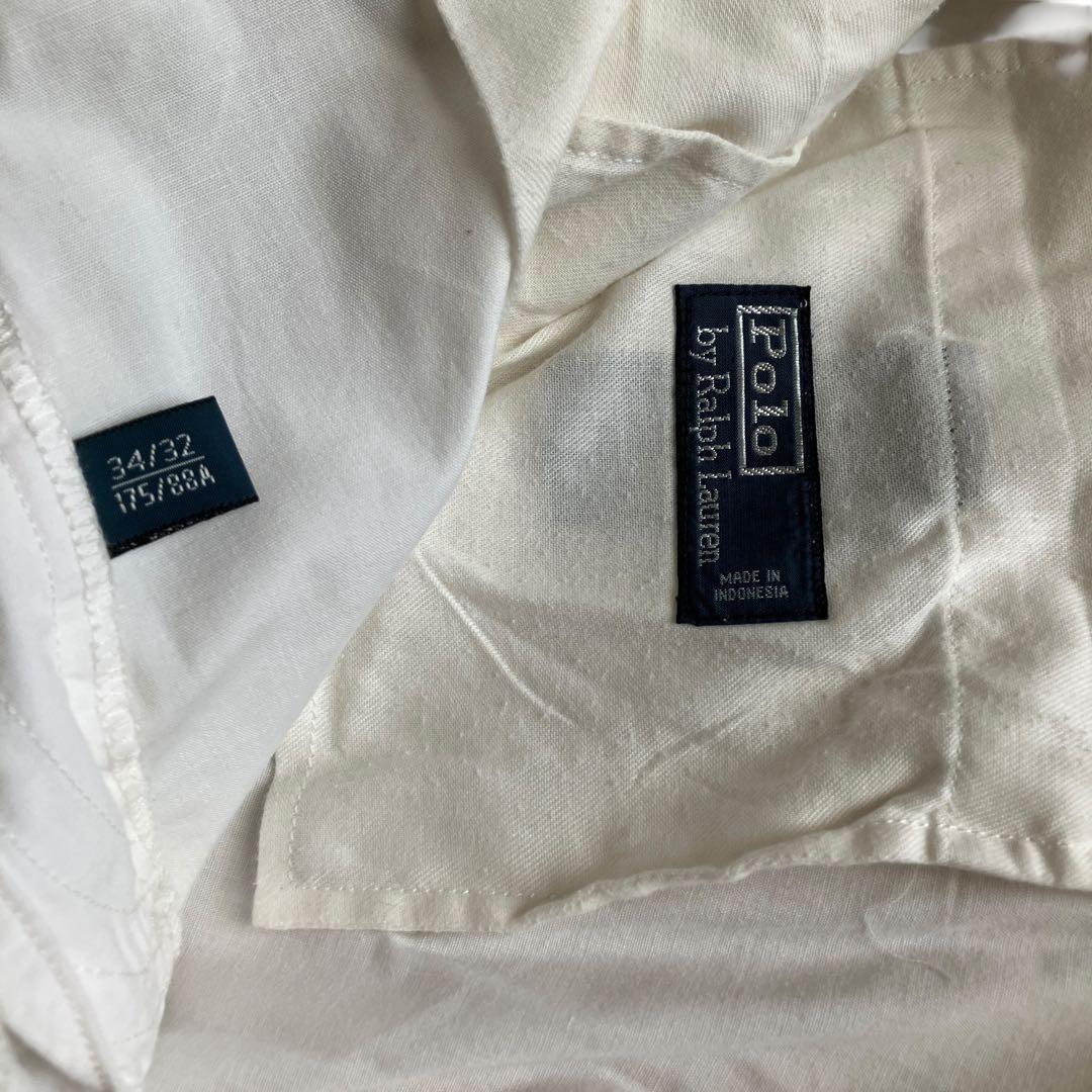 美品00s Ralph Lauren ダブルニー ホワイトミリタリーカーゴパンツ