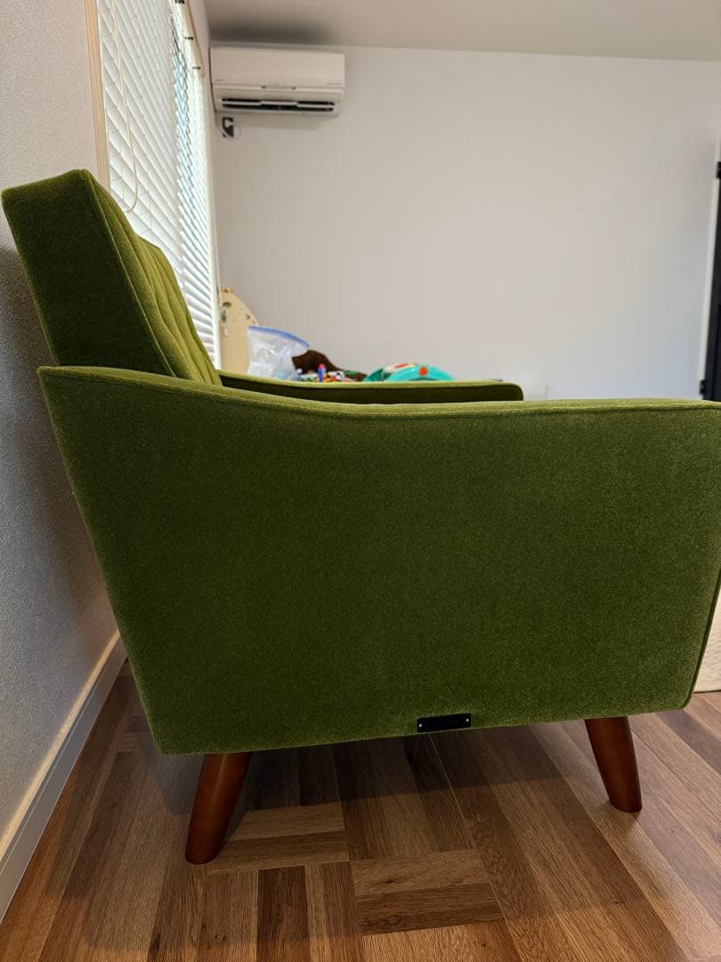 カリモク60 ロビーチェア ワンシーター モケットグリーン