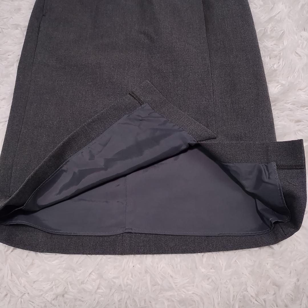 【美品】PLST セットアップ スカートスーツ 洗濯可 ウォームリザーブ グレー