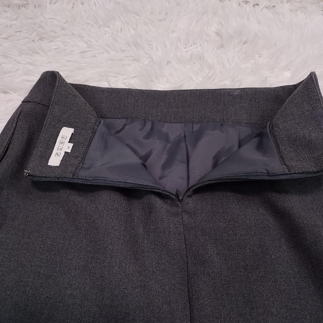【美品】PLST セットアップ スカートスーツ 洗濯可 ウォームリザーブ グレー