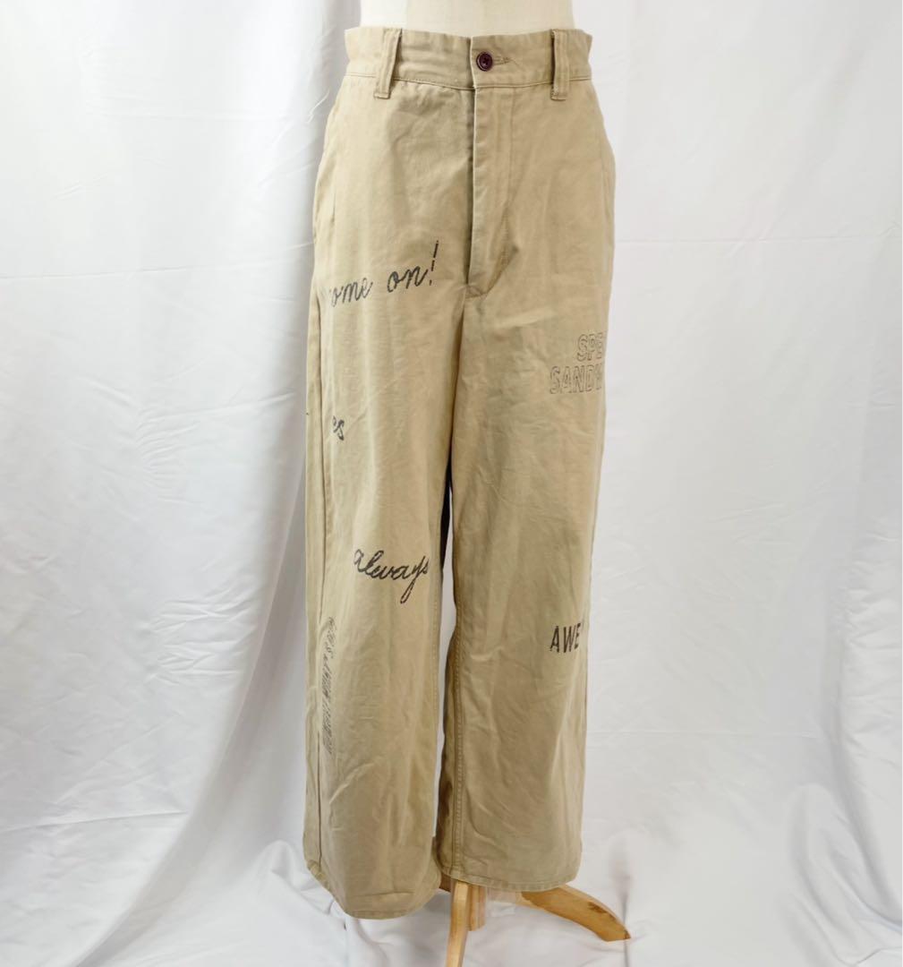 LeMelange　コットンツイルグラフィックパンツ　チノパン　ベージュ