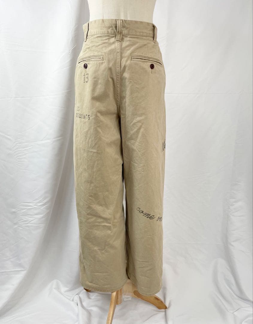 LeMelange　コットンツイルグラフィックパンツ　チノパン　ベージュ