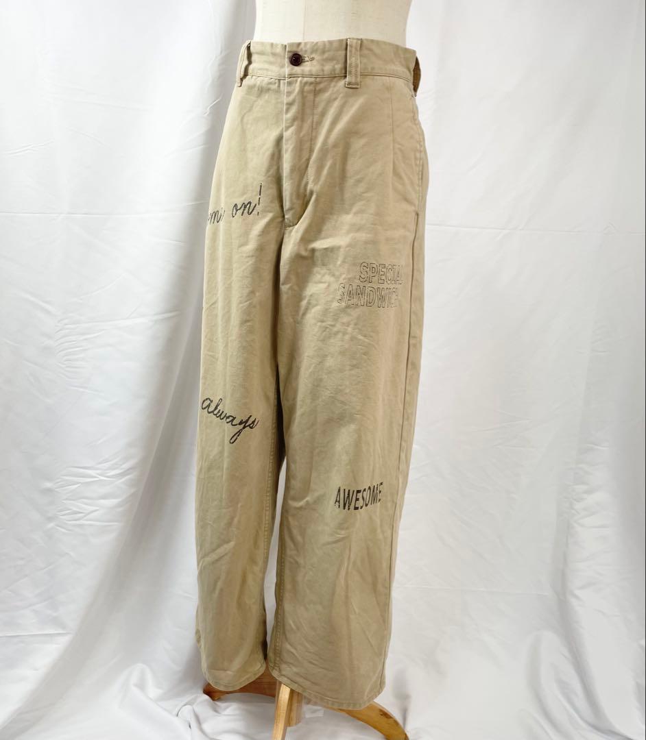 LeMelange　コットンツイルグラフィックパンツ　チノパン　ベージュ