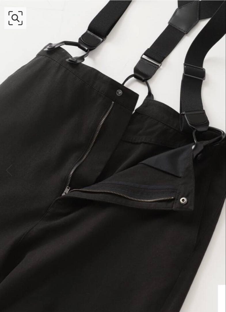 スピックアンドスパン サスペンダー付きワーカーパンツ　ブラック