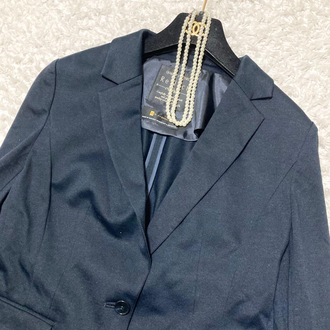 大きいサイズ13♡ 美品 リフレクト 匠ジャケット テーラード 七分袖 ネイビー