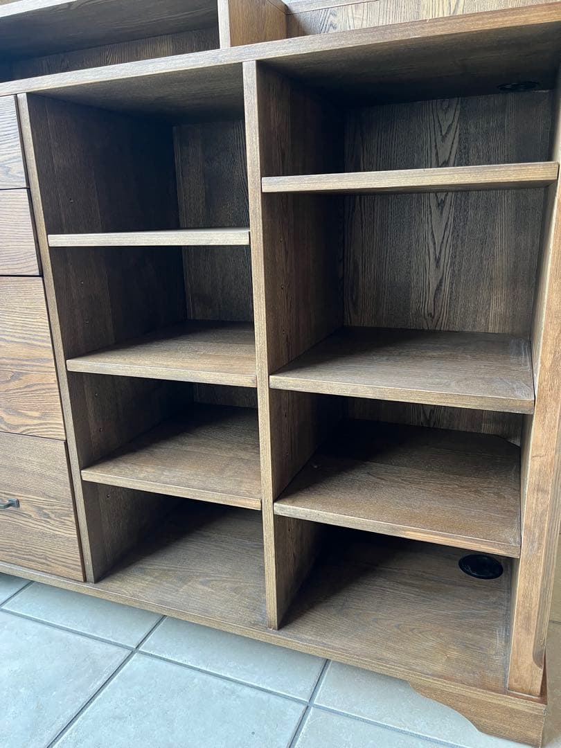 木製カウンターテーブル 引き出し付き