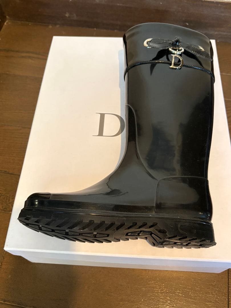 新品！Dior ブラック レインシューズ　21cm