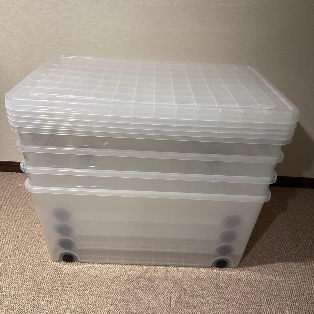 天馬　衣装ケース　キャスターとフタ付　350Lx4個