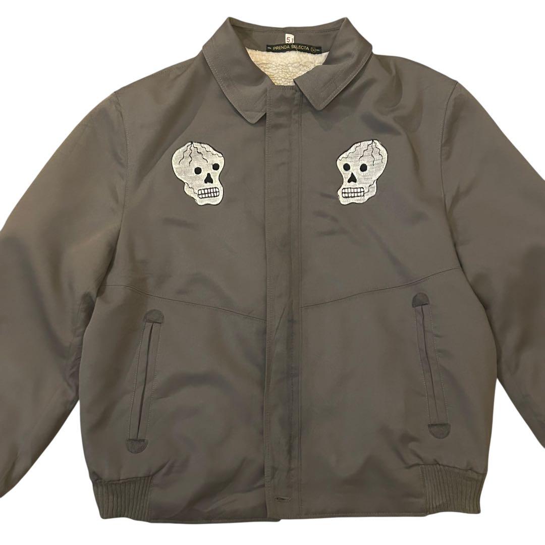 スーベニアジャケット ブルゾン スカル ドクロ ベトジャン 刺繍 ミリタリー