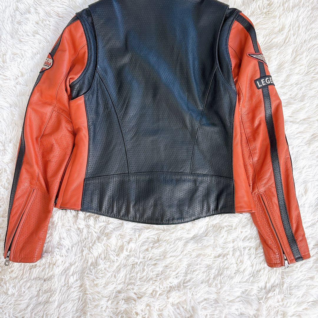 美品　ハーレーダビッドソン　レザージャケット　シングル　バイカラー　ワッペン