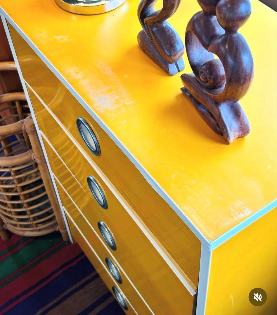 レトロモダン5段チェスト