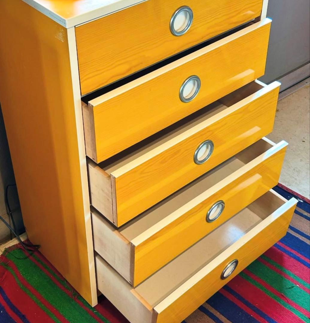 レトロモダン5段チェスト