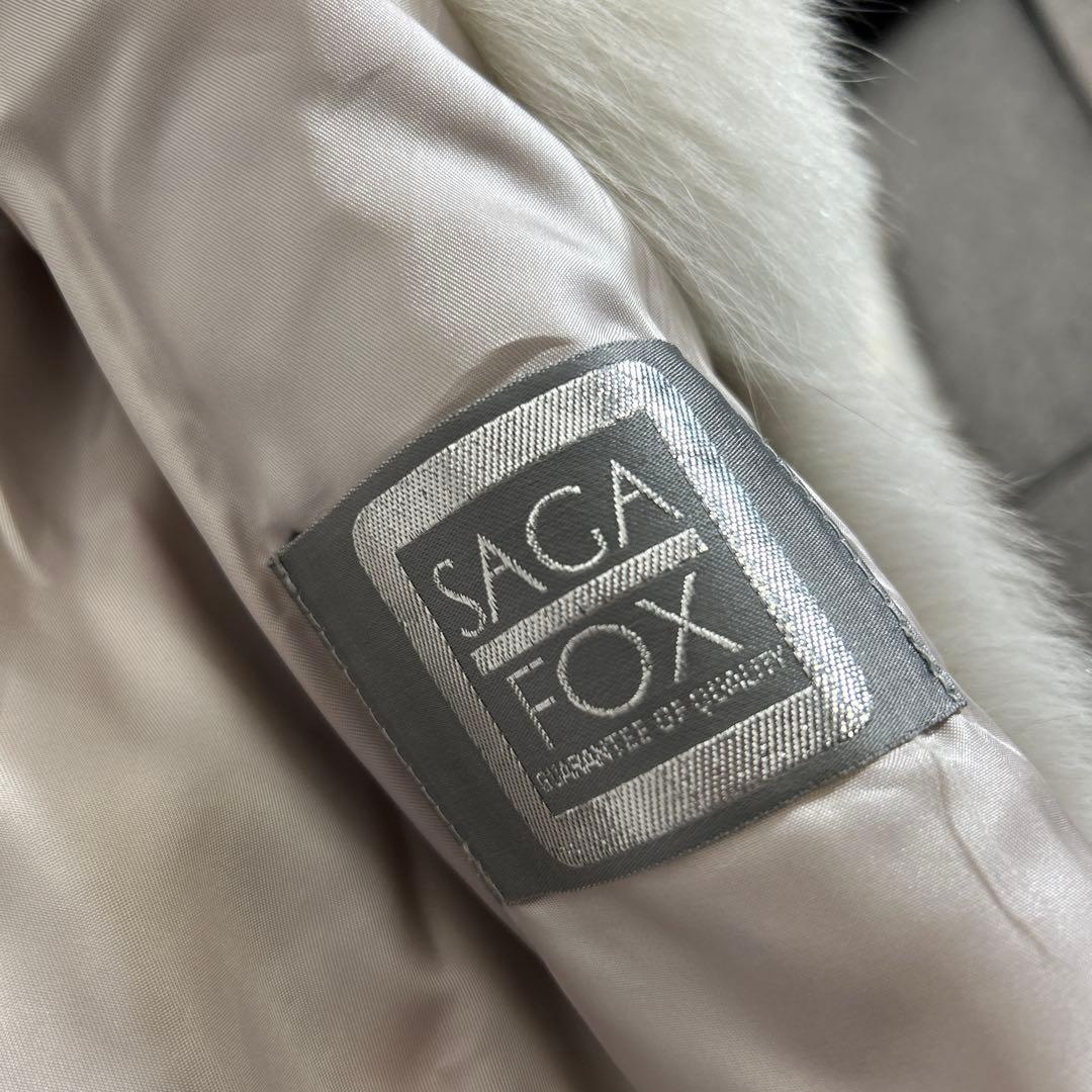 【美品】サガフォックス　リアルファーコート　ショールカラー　11/L