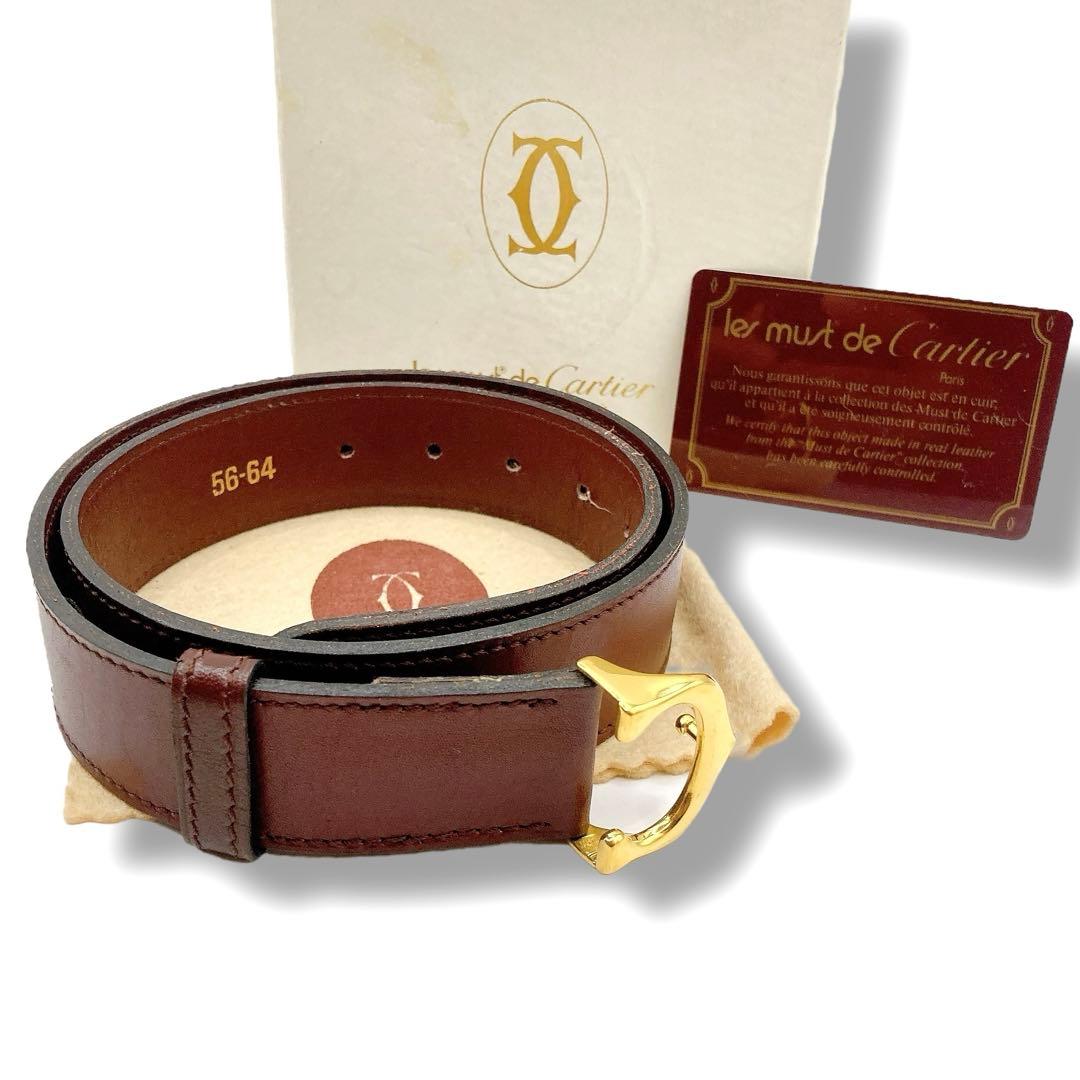 美品✨Cartier カルティエ　ベルト　マストライン　ボルドー　レディース
