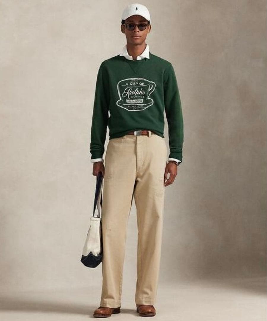 POLO RALPH LAUREN スウェット L グリーン ラルフコーヒー